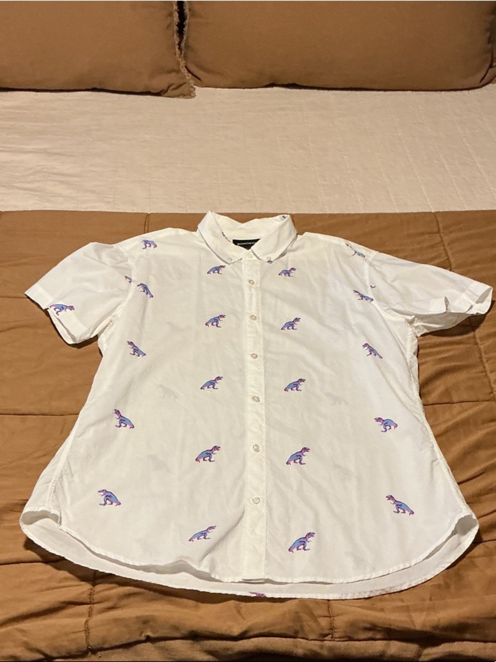 Bonobos Dino Short Sleeve Dino Rivera Shirt, Size XL Slim Tall